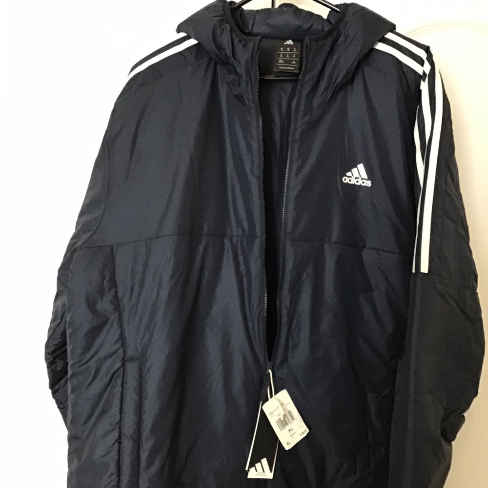 ADIDAS ESSENTIALS HOODED 3-STRIPES LIGHTWEIGHT JACKET - Picture 3 of 16